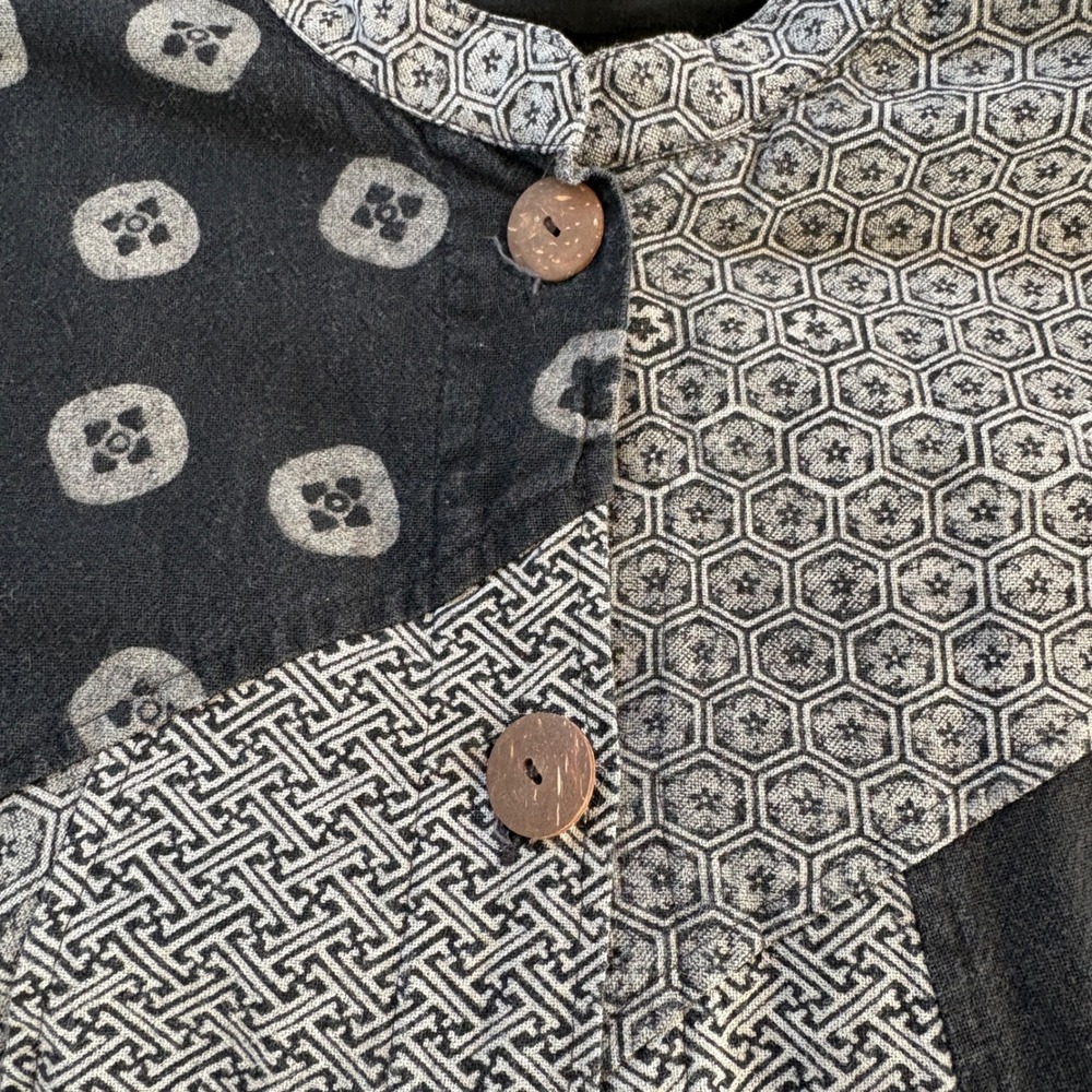 Cupcake Womens Patchwork Cotton Jacket Black Grey… - image 7